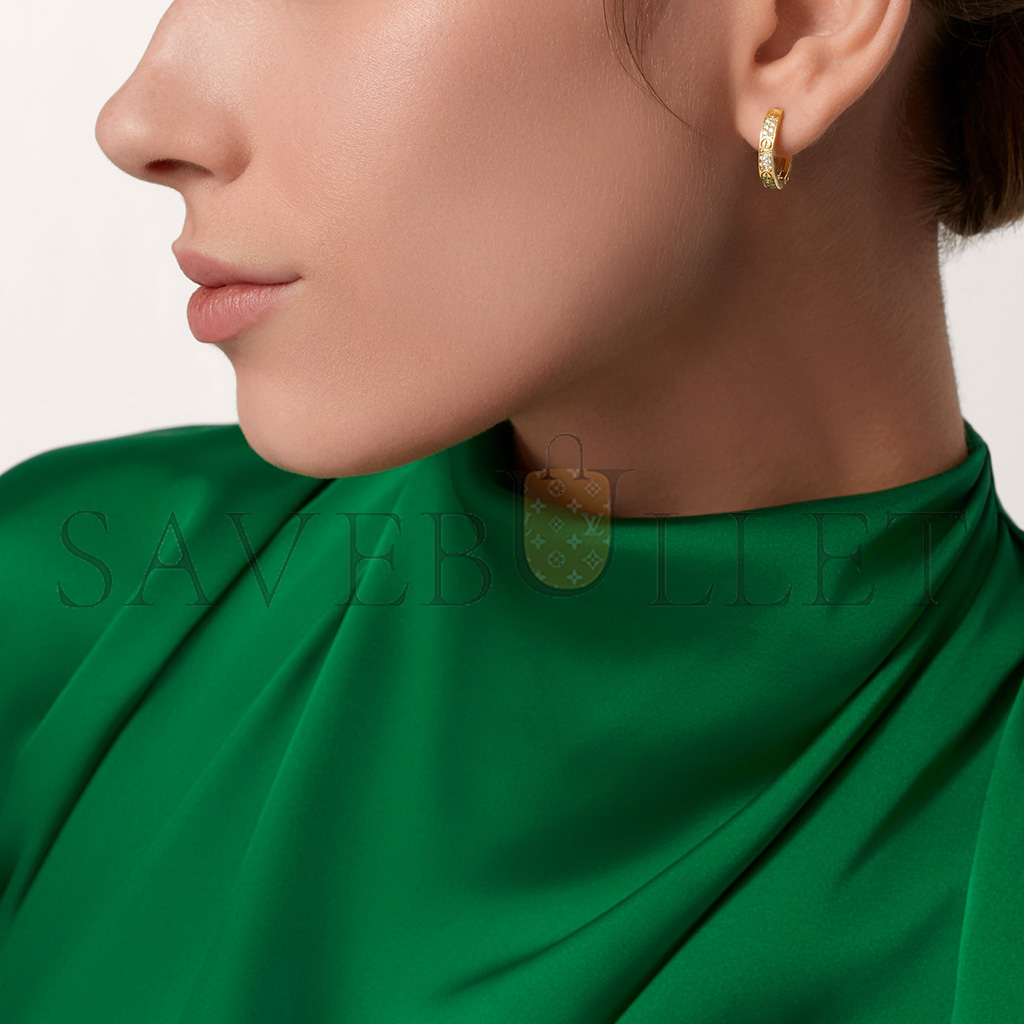 Ca*t*er love yellow gold earrings, transformable, semi-paved n8515241